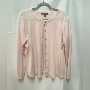 Designers Originals Simple Light Pink Button-Front Cardigan